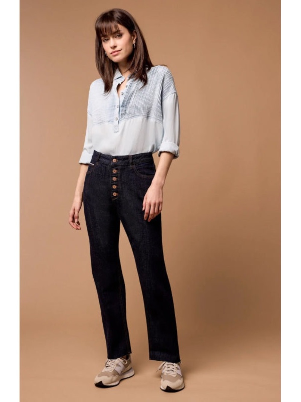 Tribal Blue Thread edition Brooke Hugging Straight Jeans